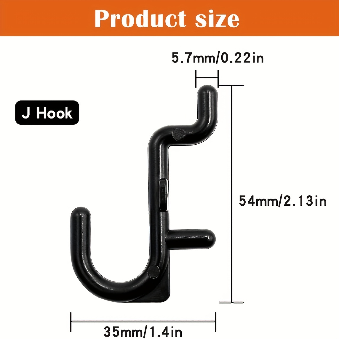 Peg Hook ABS Plastic Pegboard Hooks Locking Hooks J Shape Heavy