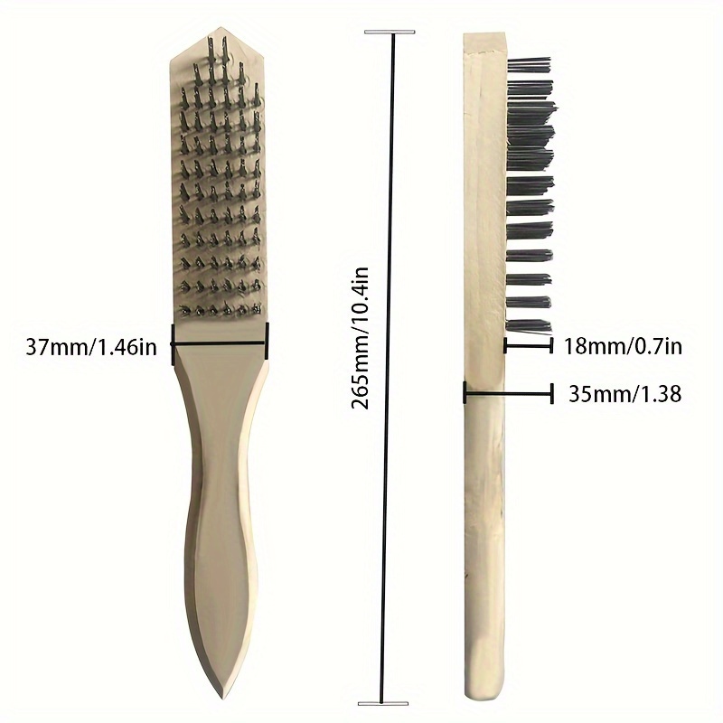 1pc Spazzola Manico In Legno Rimozione Ruggine In - Temu Italy