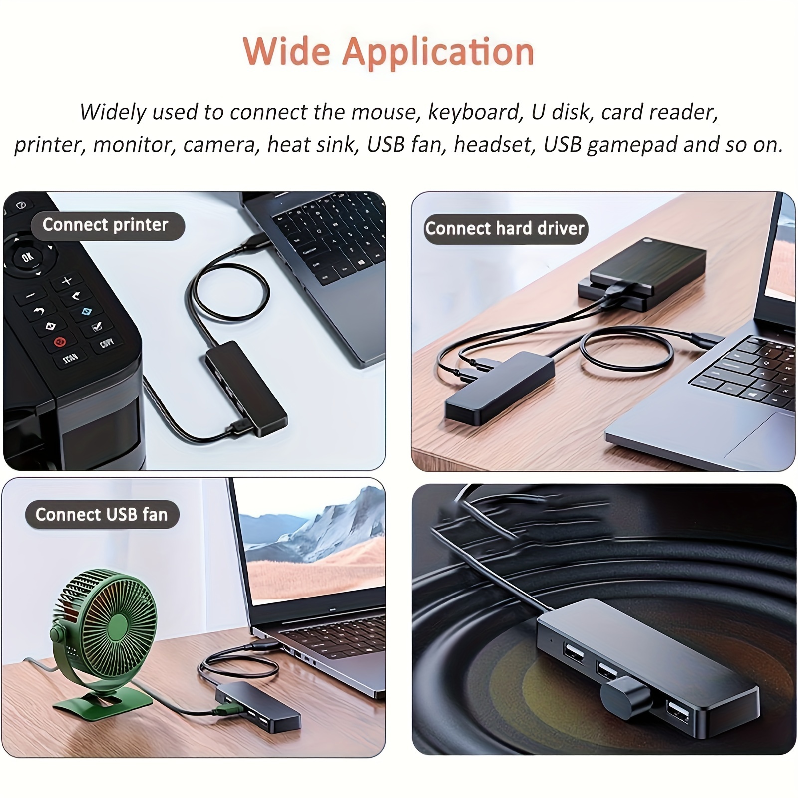 1pc 4-ports / 7-ports USB3.0/2.0 HUB Port Adapter 120cm/47.24inch USB Dock  For Desktop PC Laptop Keyboard And Mouse U Disk Reader Multi-port Adapter