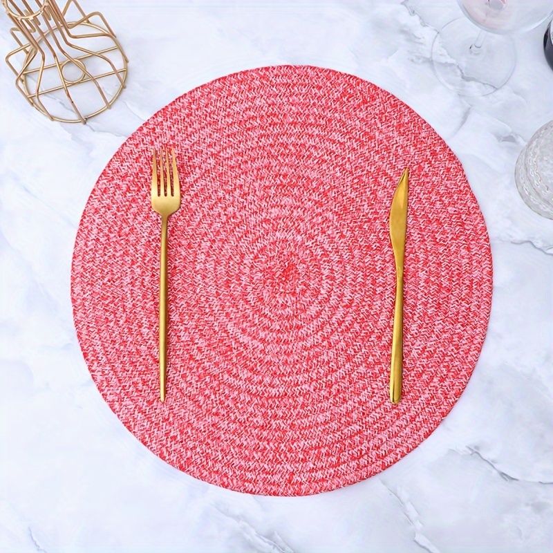 Round Placemats Light Luxury Woven Table Pads Nordic Style - Temu ...