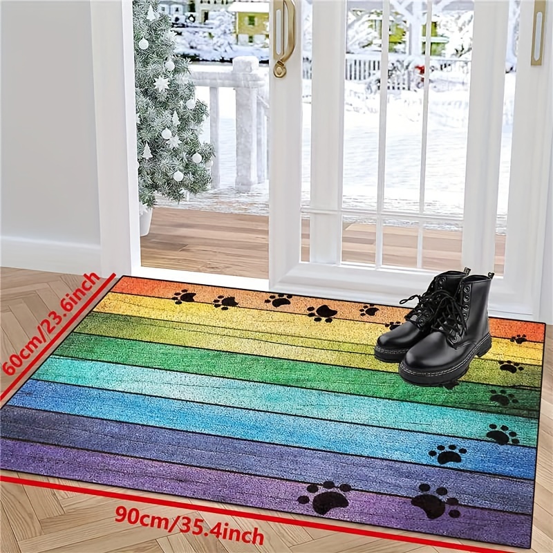 Colorful Doormats, Entrance Front Door Rug, Funny Outdoors/indoor /bathroom/kitchen/bedroom/entryway Floor Mats,non-slip Polyester (dog Paw  Print) - Temu
