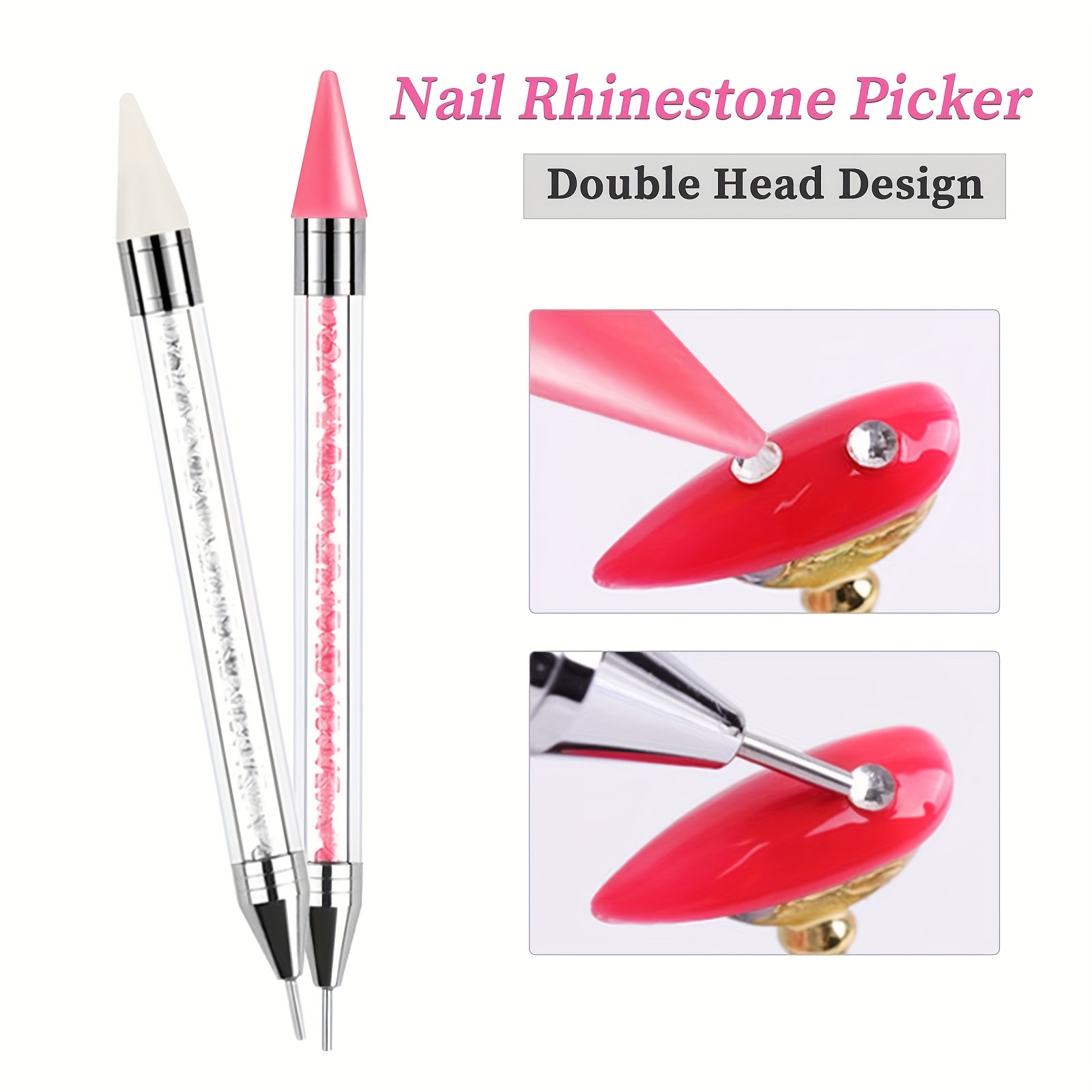 Rhinestone Wax Pencil Gem Stone Picker BLACK GEM DESIGN - Nail Art Tool