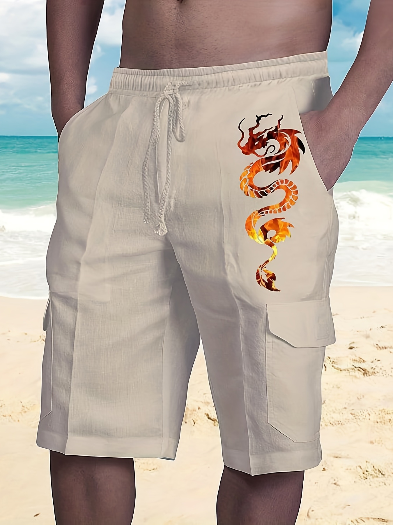 Mens Summer Beach Casual Fashion Shorts - Men's Clothing - Temu France