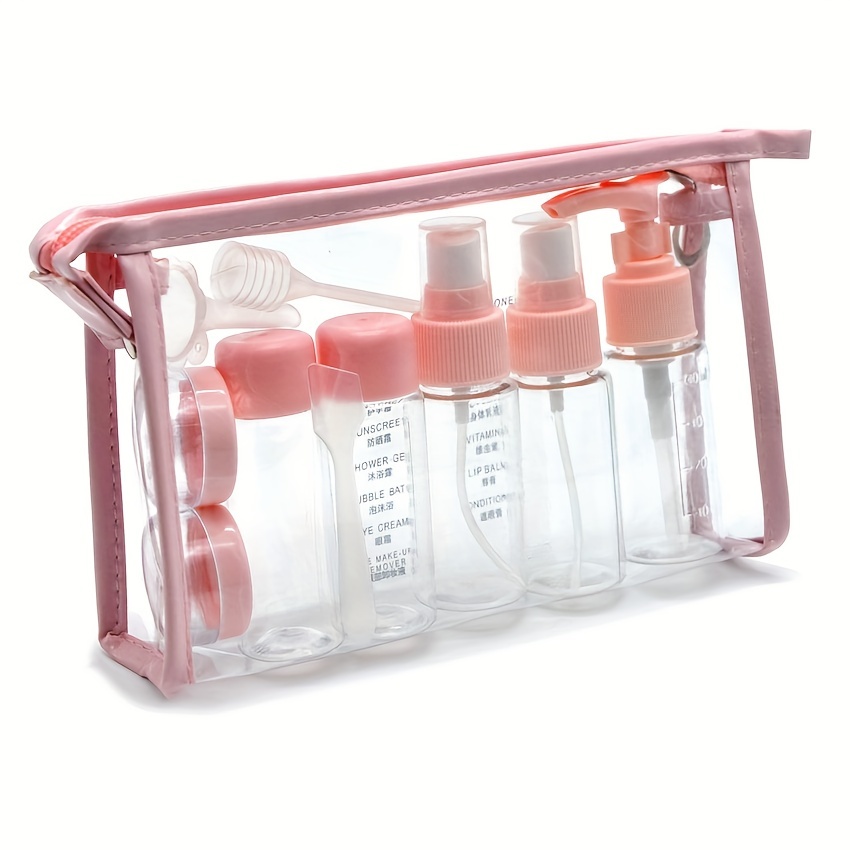 

11pcs Travel Bottles Kit, Tsa Approved Leak Proof Portable Toiletry Containers Set, Clear Pet Flight Size Cosmetic Containers For Lotion, Shampoo, Cream, Soap