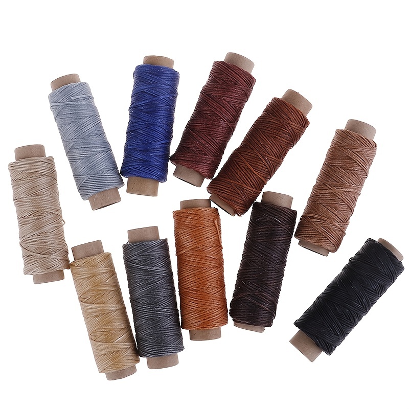 Mandala Crafts - Hilo encerado redondo para costura de cuero, cuerda de  cera de poliéster para costura de cuero, encuadernación de 0.039 in, 22 x  24
