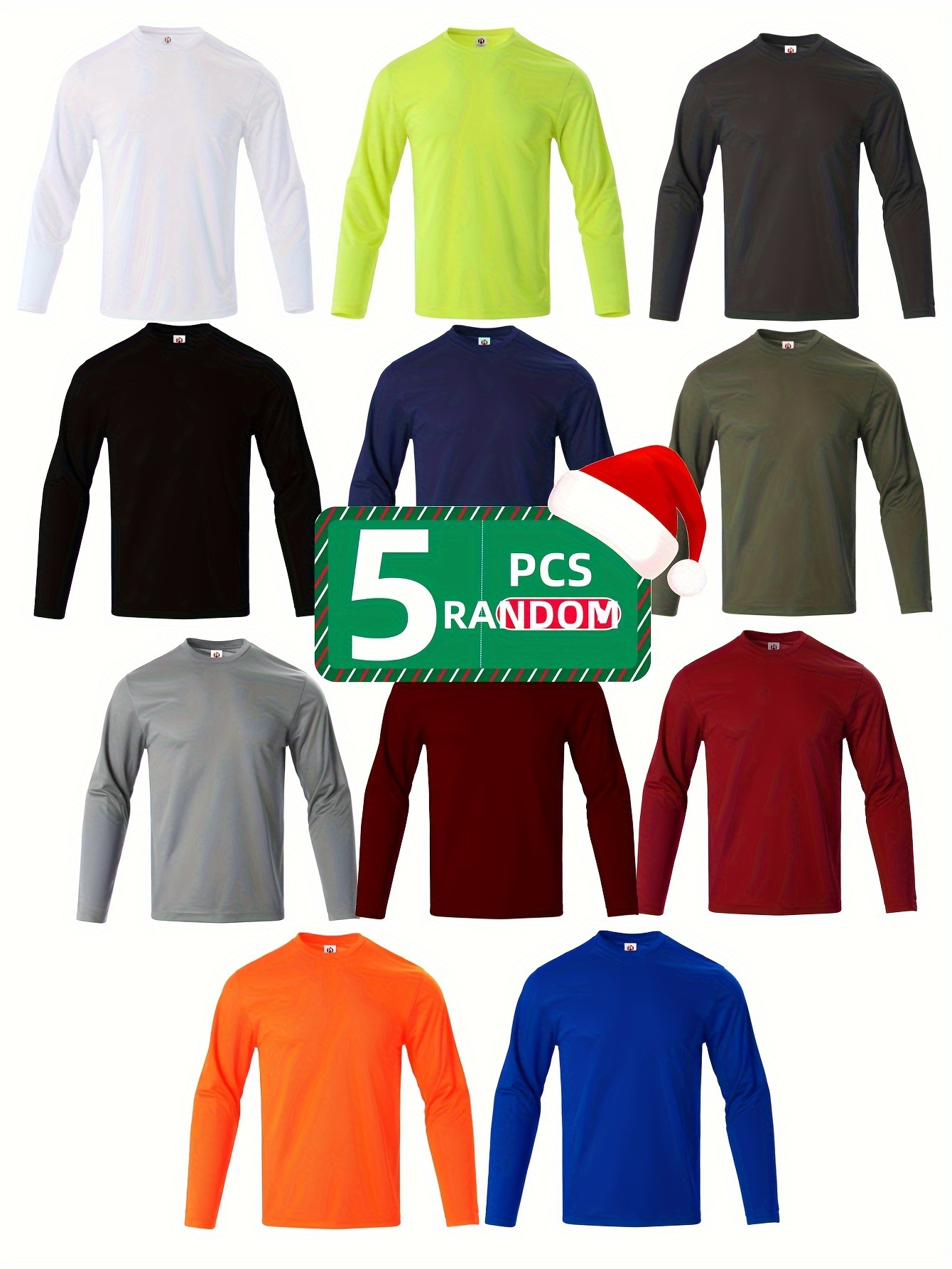 Men's Sports Shirts Solid Color Stretch Round Neck Long - Temu Canada