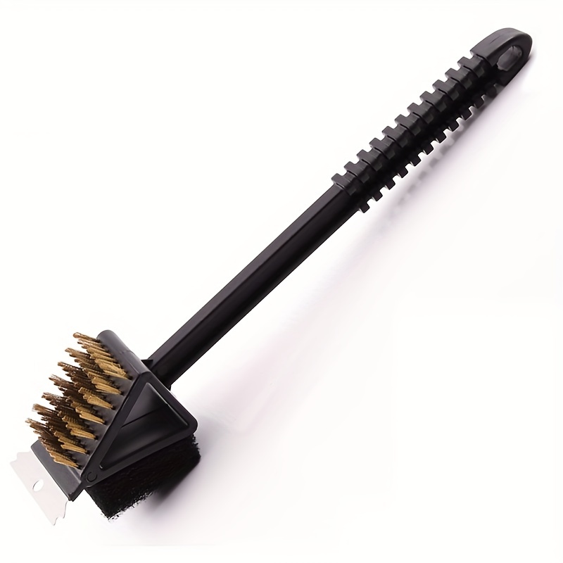 1 Bbq Cleaning Grill Brush With Scraper Long Handle Grill - Temu