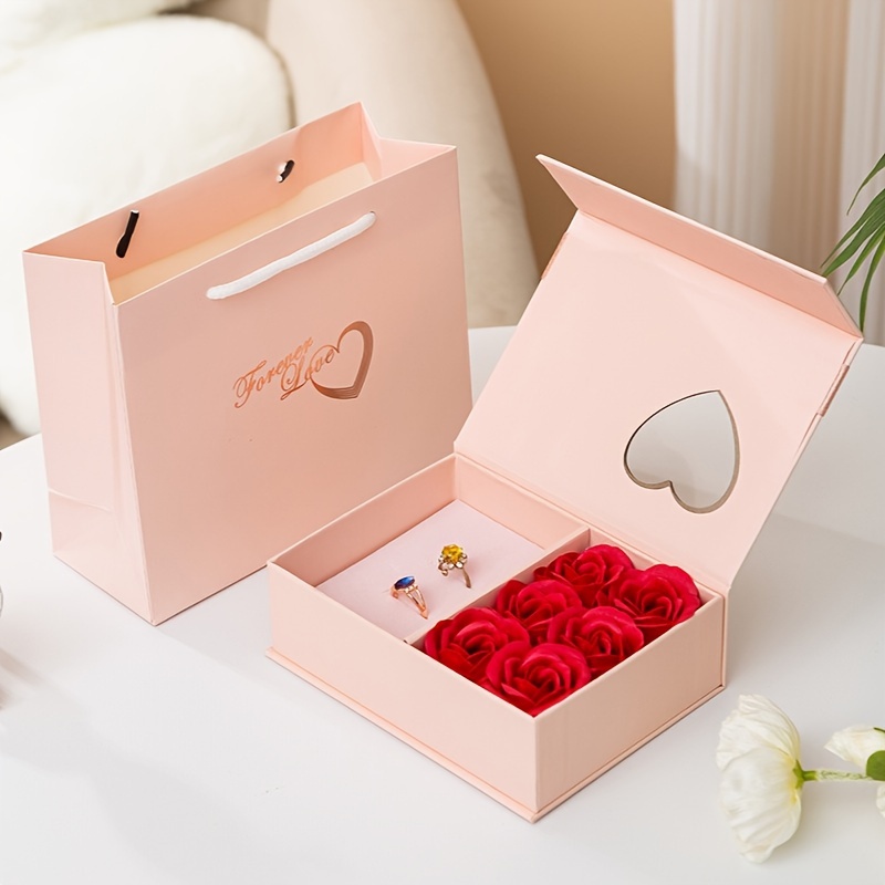 Flower Rotating Jewelry Box Creative Eternal Rose Gift Box - Temu