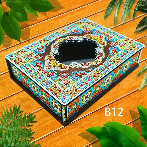 DIY diamond painting jewelry box wooden box Mosaic Embroidery Cross Stitch  kits Ring Jewelry Storage box for girlfriend gifts