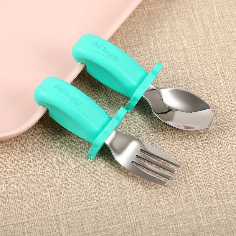 Cute Toddler Silverware Utensils Set - Cartoon Handle, Silicone & Stainless  Steel, Travel Carrying Cases - Perfect For Self Feeding! - Temu