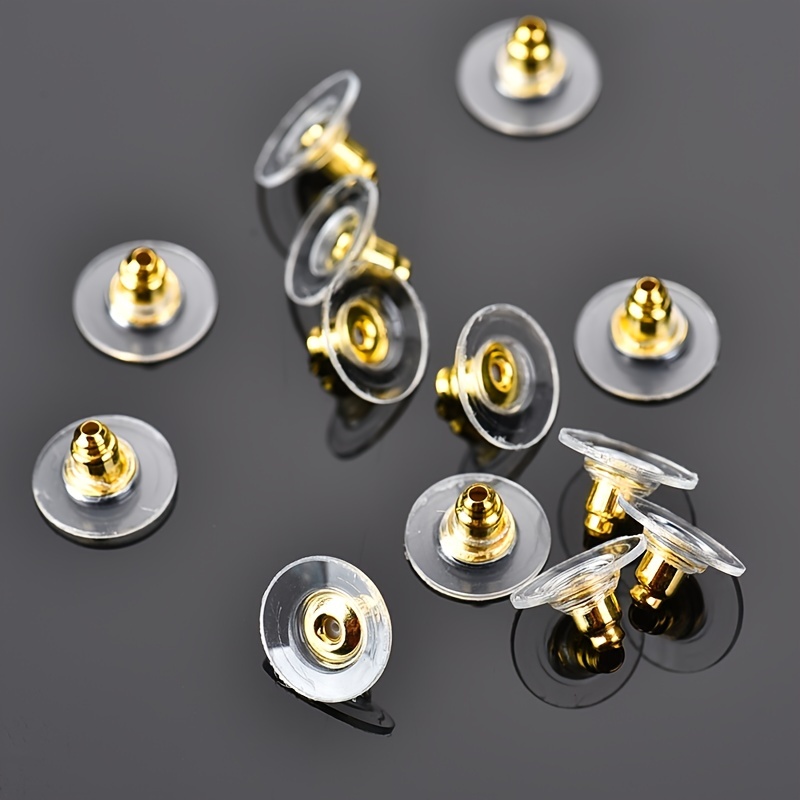 100Pcs Clear Plastic Earring Findings Back Stoppers Earnuts Safe