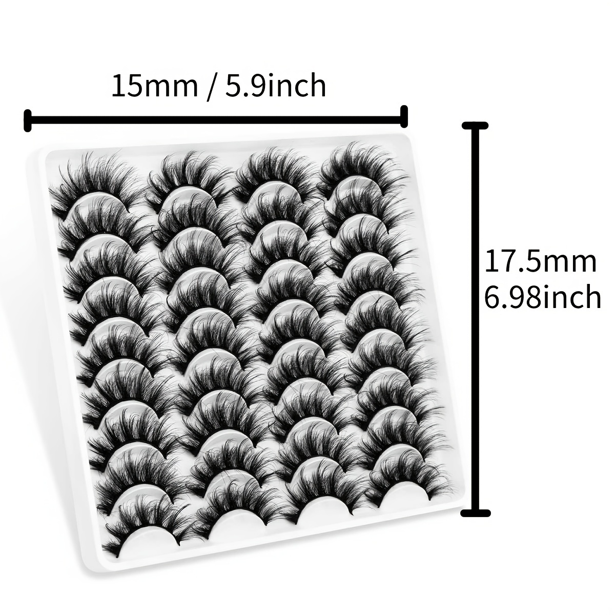 18 Pairs 3D Mink Eyelashes Natural Fluffy False Eyelashes Dramatic Long Eyelash