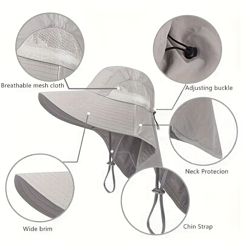 Summer Outdoor Breathable Bucket Hat Sunscreen Quick Drying Neck