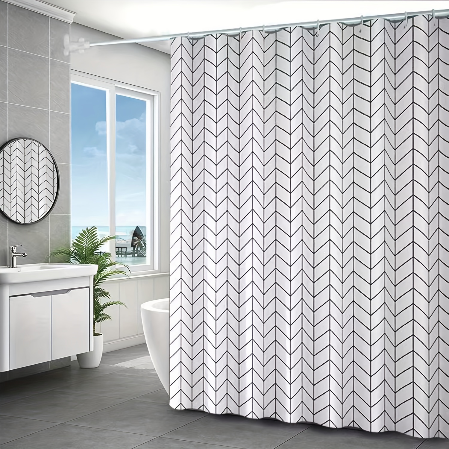 Small Checkered Shower Curtain Waterproof Shower Curtain - Temu