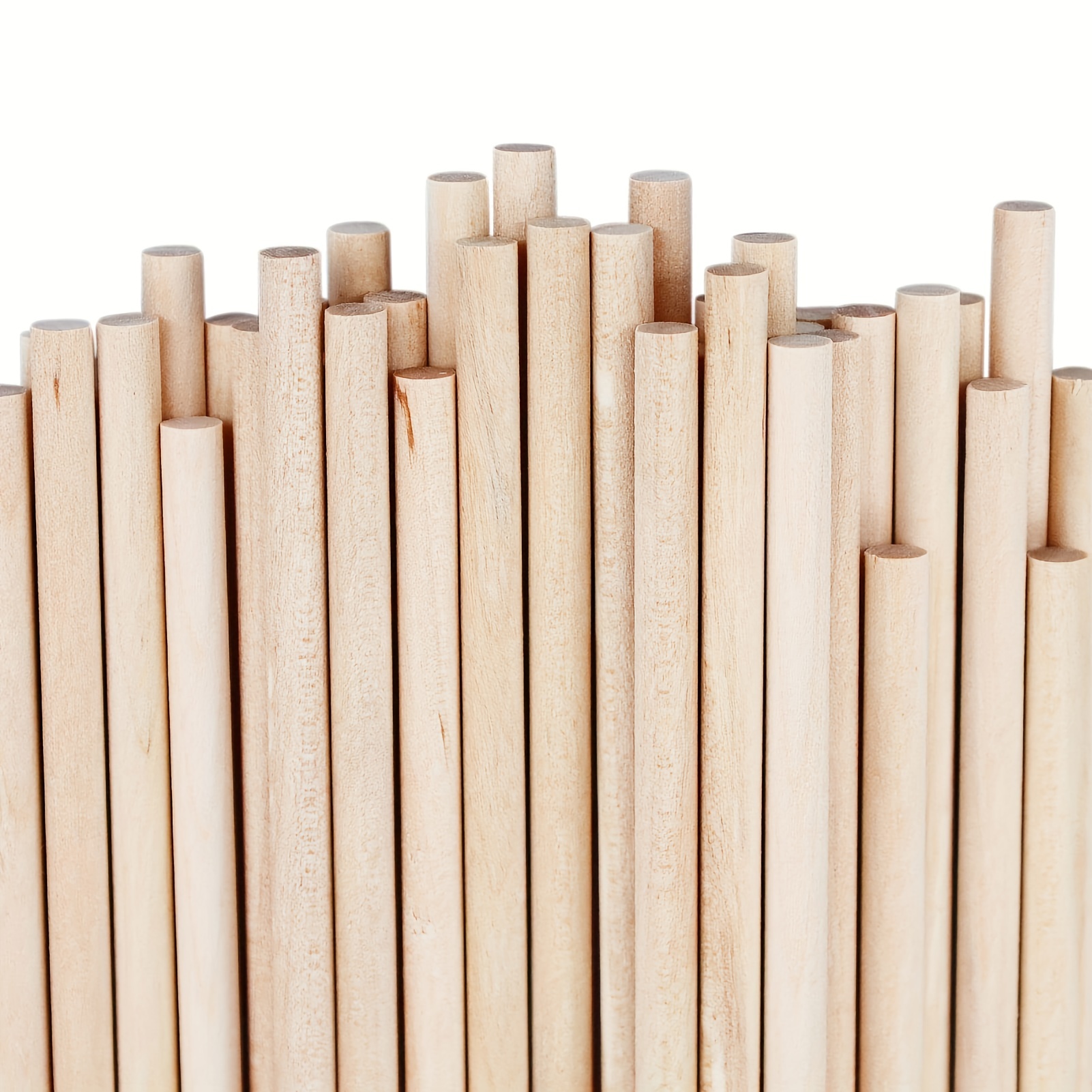 Wooden Sticks, Wood Dowel Rods 30cm, 3 4 5 6 8 10mm Optional, Unfinished  Wooden Dowel Sticks Wooden Poles, Small Wood Building Stick Craft