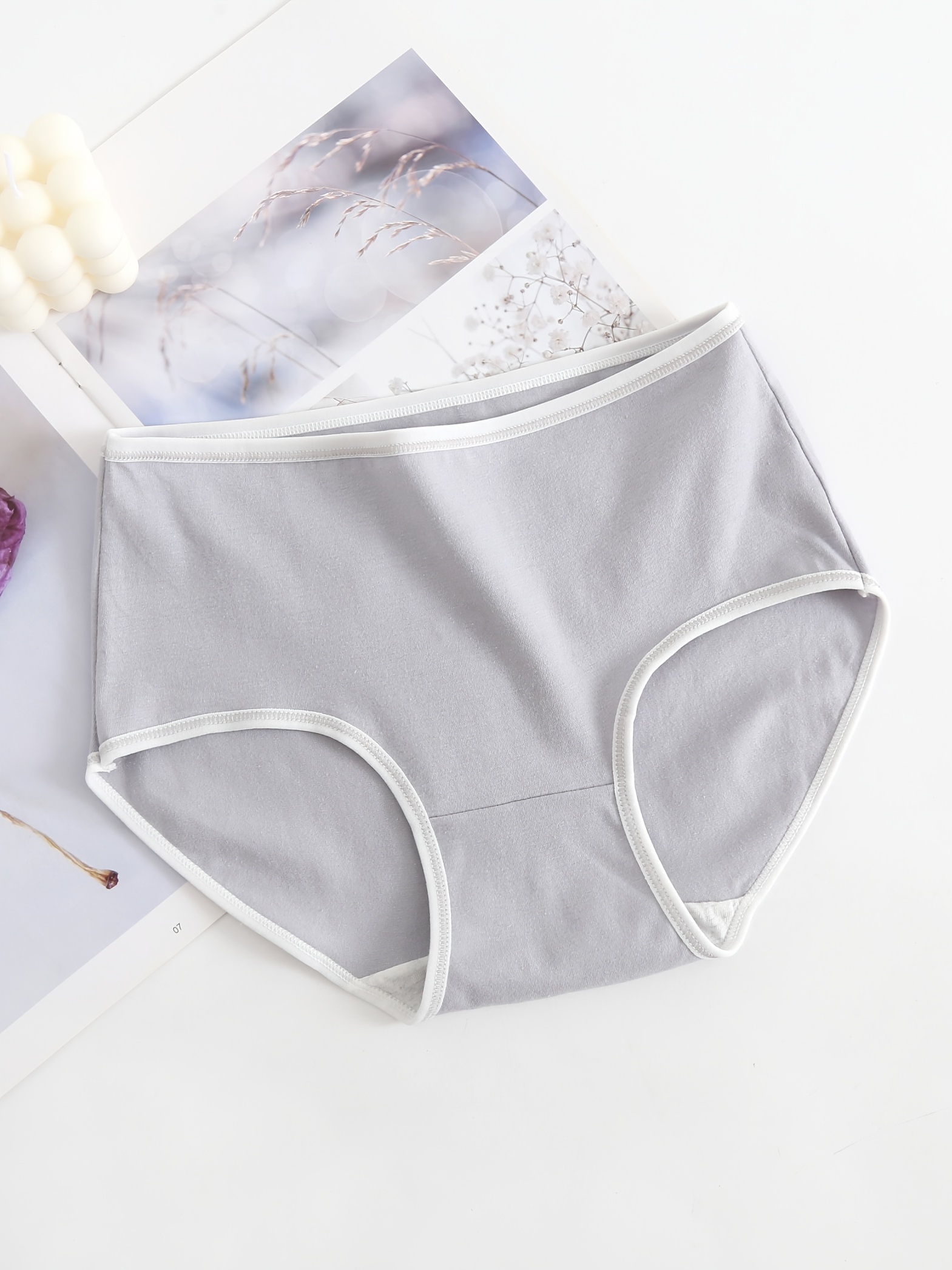 5 Pcs Simple Cotton Panties, Comfy & Breathable *-* Stretch Briefs Panties,  Women's Lingerie & Underwear