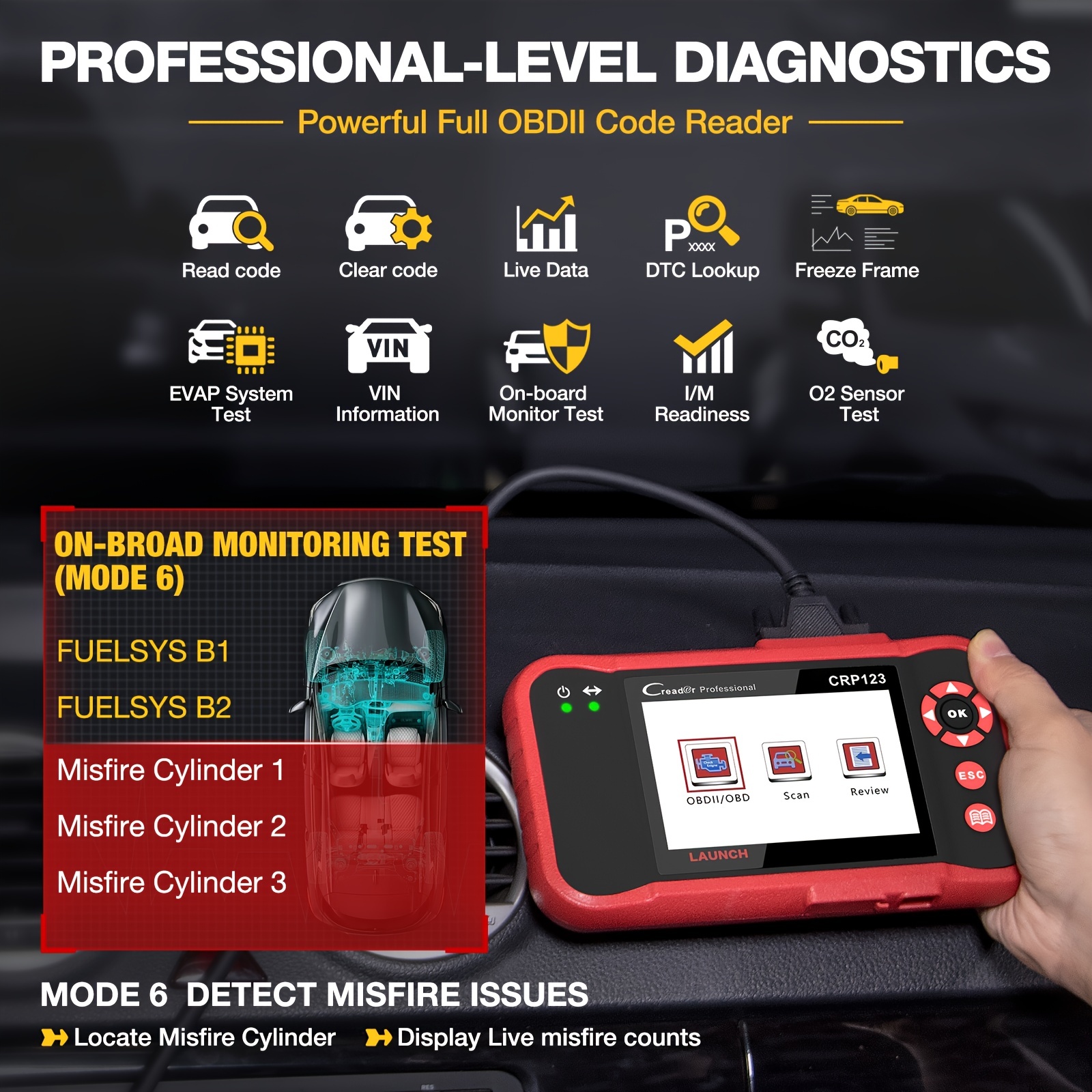 LAUNCH X431 CRP123X Elite OBD2 Car Diagnostic Tool Code
