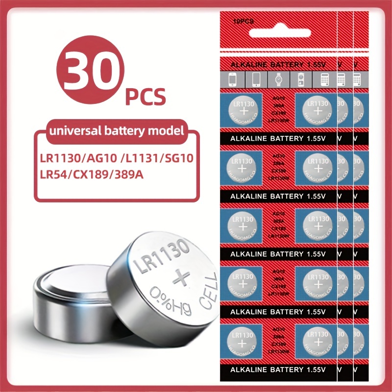 LR1130 AG10 Batteries, High Capacity SG10 389 189 Premium Alkaline Battery  1.5V Button Coin Cell Batteries (40 Count)