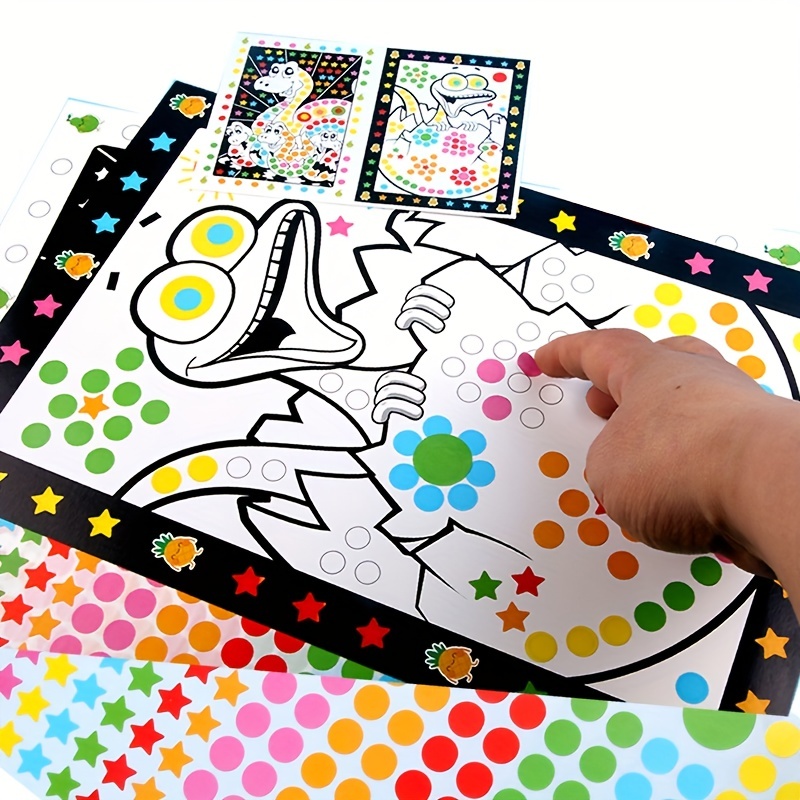 Funny Puzzle Painting Kits With Dot Stickers For Students - Temu