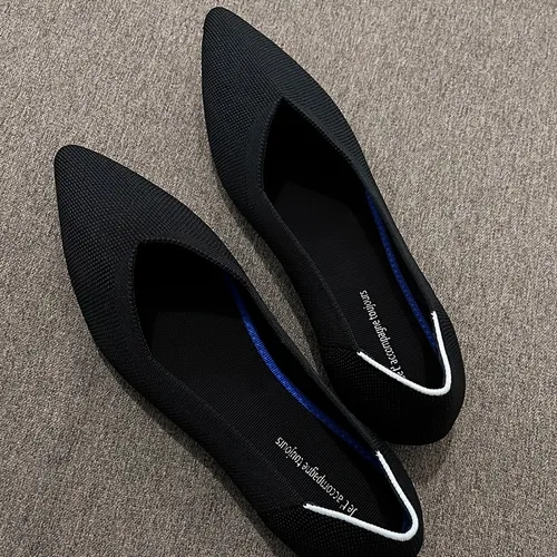 Womens Fabric Flats Pointed Toe Knit Shoes - Temu