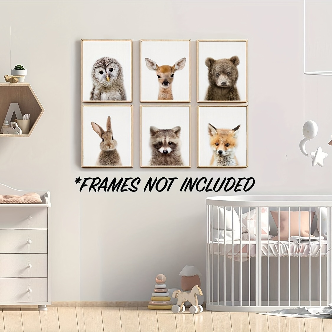 6pcs baby animal posters and prints rabbit deer fox canvas painting nursery pig wall art piglet print wall art nordic picture kids room decoration unframed