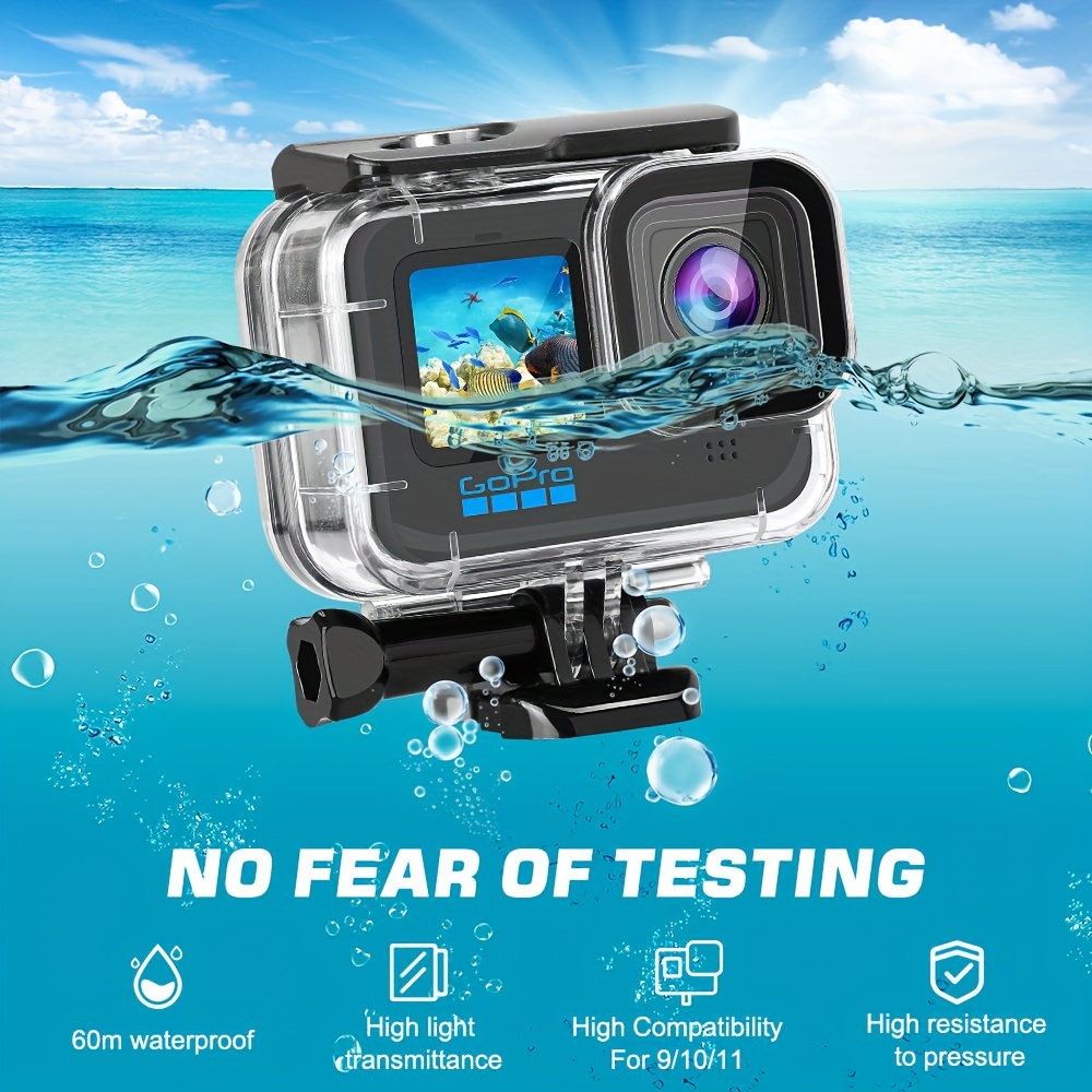 For GoPro Hero 12 11 10 9 Black Waterproof Protective Case 60M Diving  Housing For Go Pro 10 9 GoPro9 Underwater Dive Cover Accessories