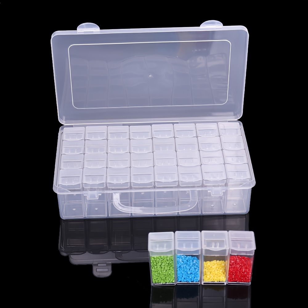 Bead Organizer, Diamond Painting Storage Box, Bead Storage Containers  Portable 14 Grids Diamond Painting Boxes Plastic Organizer Diamond Storage