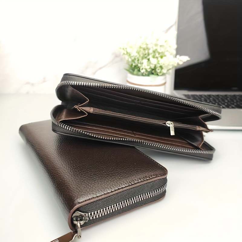 Men's Zipper Wallet Business Card Holder