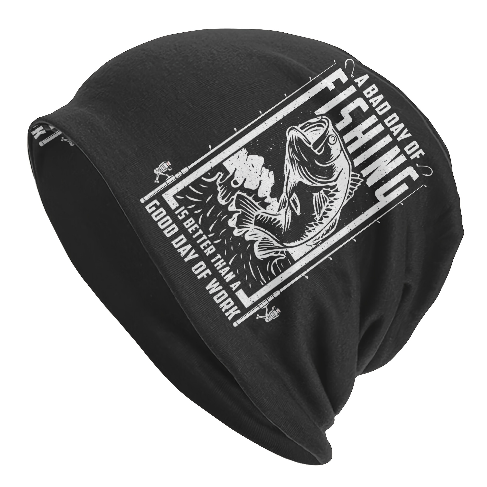 1pc Stylish Pike Hunter Fishing Hat For Hip Hop Men - Perfect For Fishermen - Skullies Beanies Cap
