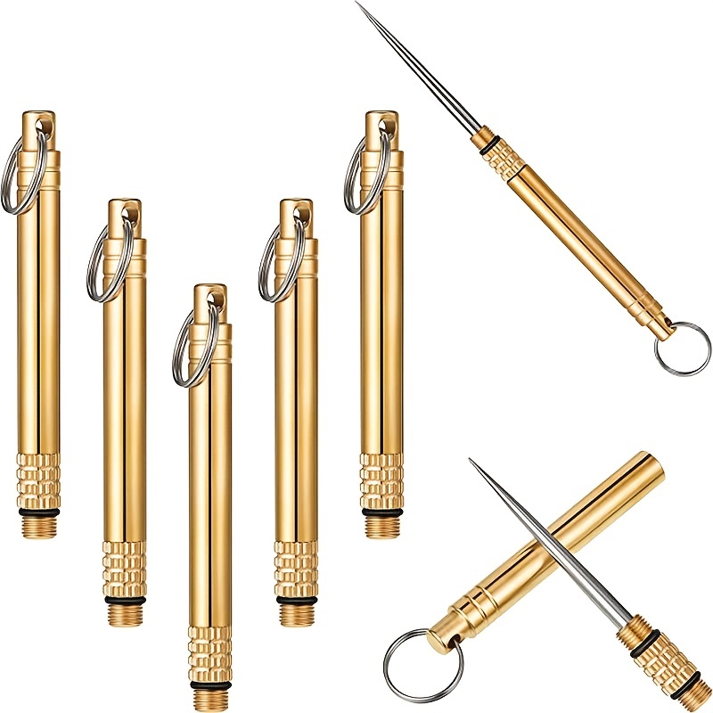 portable stainless toothpicks with keychain compact metal holder keychain   toothpick for travel camping for outdoor accessories hygienic portable toothpicks suitable for outdoor picnic camping accessories