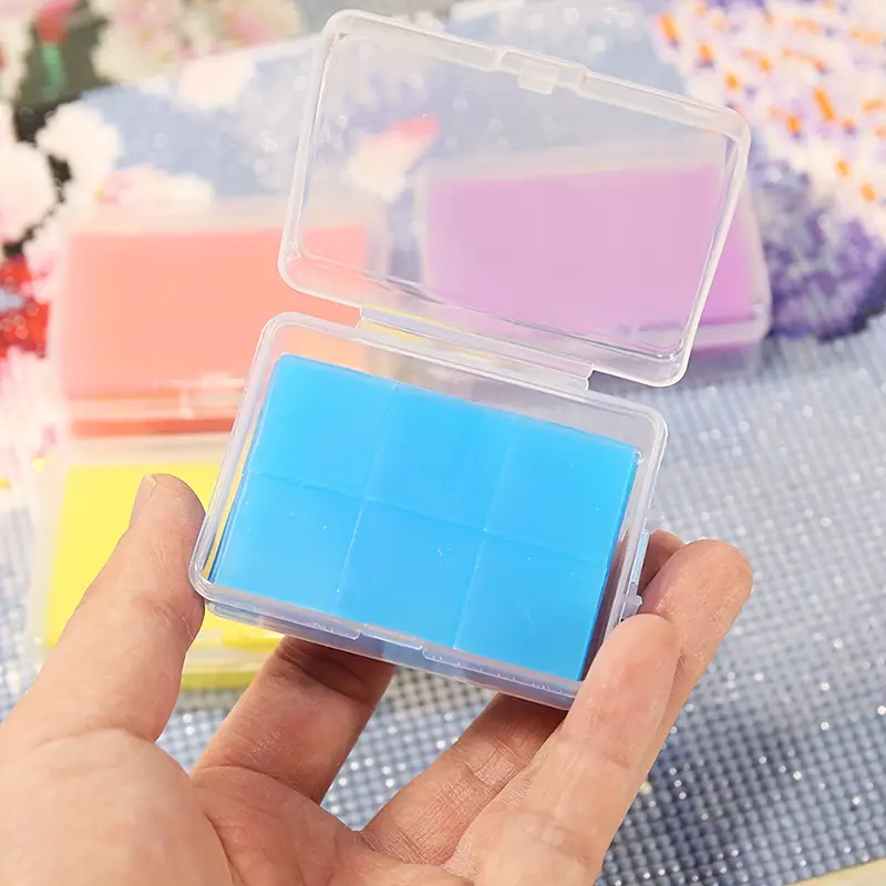Adhesive Diamond Art Painting Wax Storage Box Full Red Blue - Temu