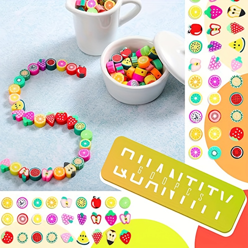 Mixed Color Fruit Clay Bulk Beads Fashion For Diy - Temu United