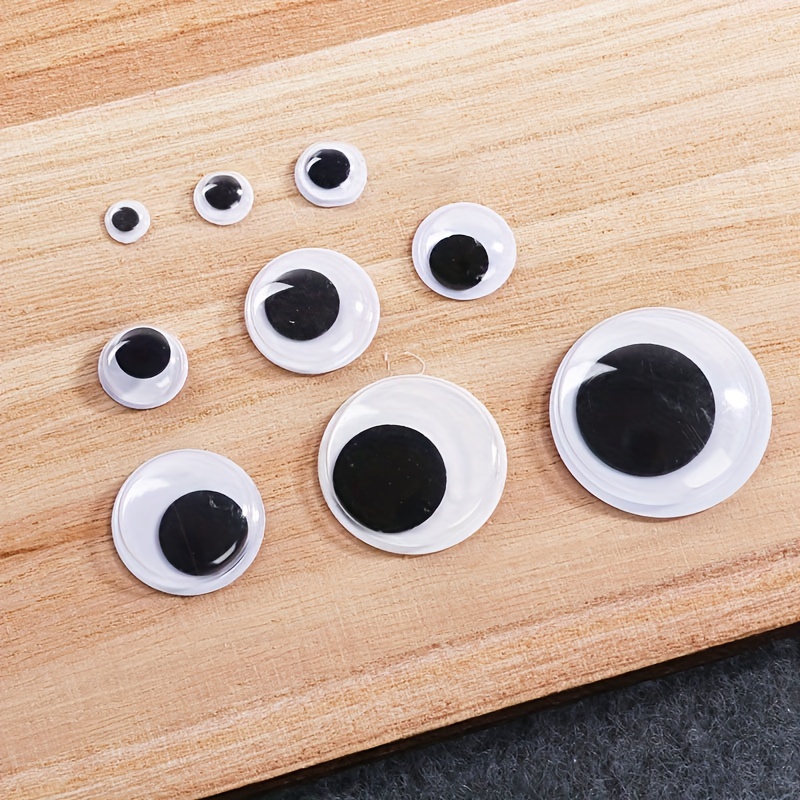 450Pcs Black Wiggle Googly Eyes with Self-Adhesive, 6mm 8mm 10 mm 12mm 15mm  Mixed Packaging,3 Years and up