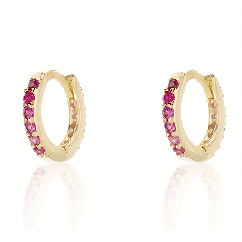 Men's Tiny Cubic Zirconia Huggie Hoop Earrings