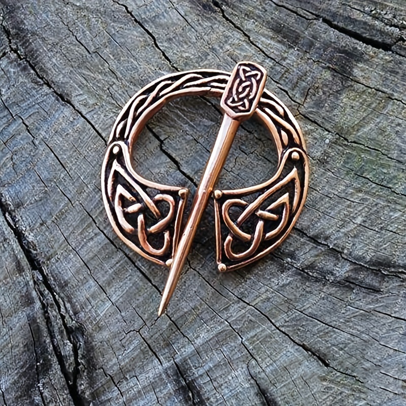 Bronze Viking Brooch Cloak Pin Medieval Jewelry Brooch For Scarves Shawls Capes Vintage Norse Viking Brooches Accessories
