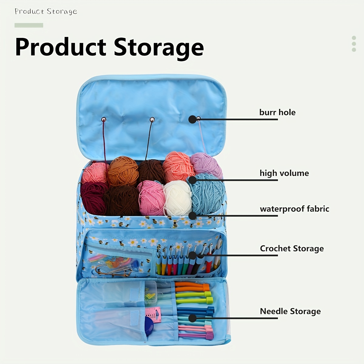 1PC Wool Storage Bag Crochet Yarn Storage Sewing Needles Tool