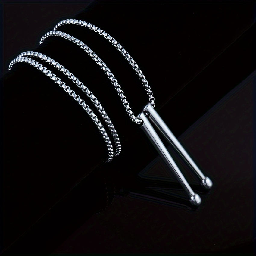 MILISTEN Drumstick Pendant Necklace | Titanium Steel Rock Music Jewelry For Men & Women