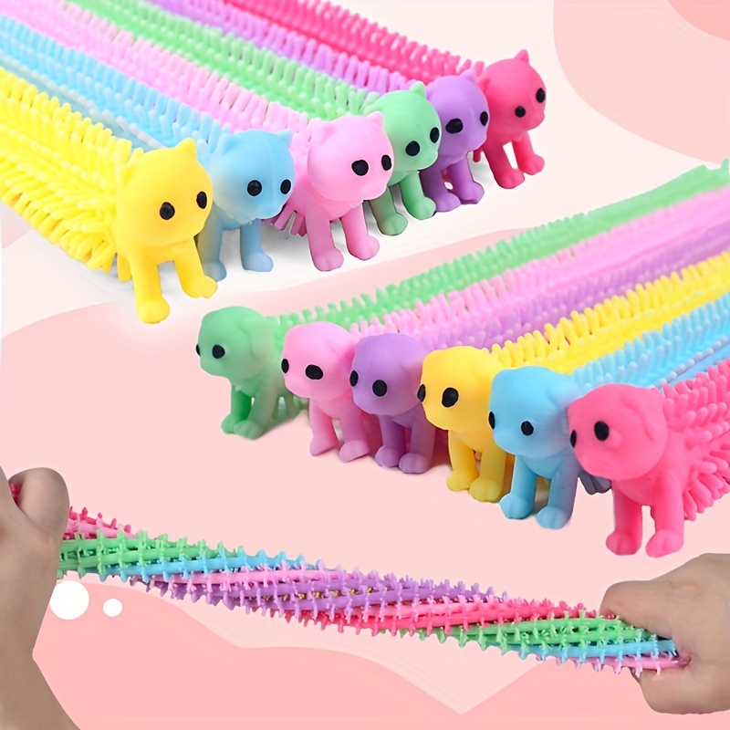 Stretchy Cats and Dogs Animal Puffer Stretchy Noodle Toys - Fun Long Stretch Toys - Soft & Flexible - Fidget Sensory Toy - Stretchy Noodle String 6