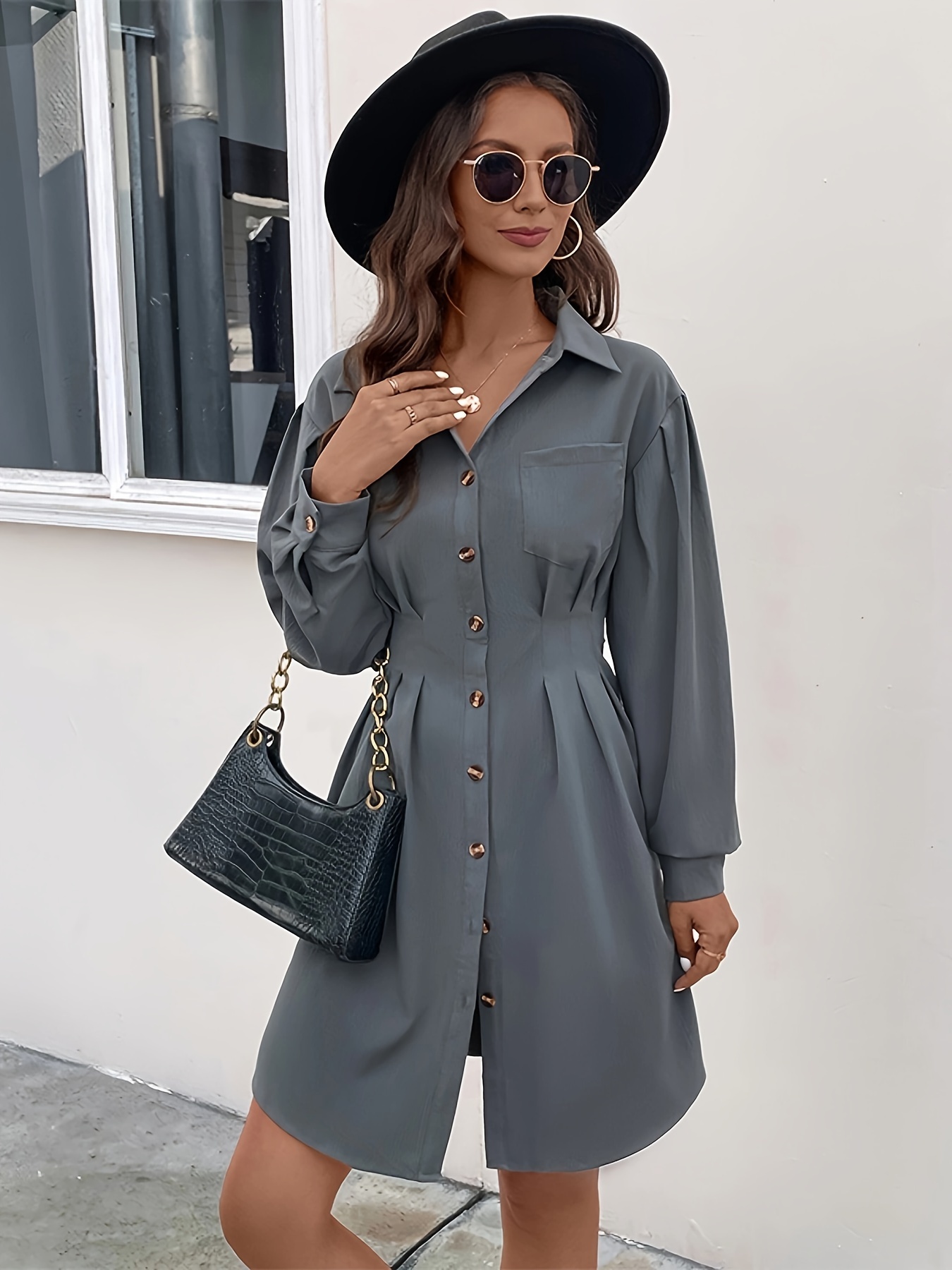 Audrey | Women's Tie Front Button Down Long Sleeve Shirt