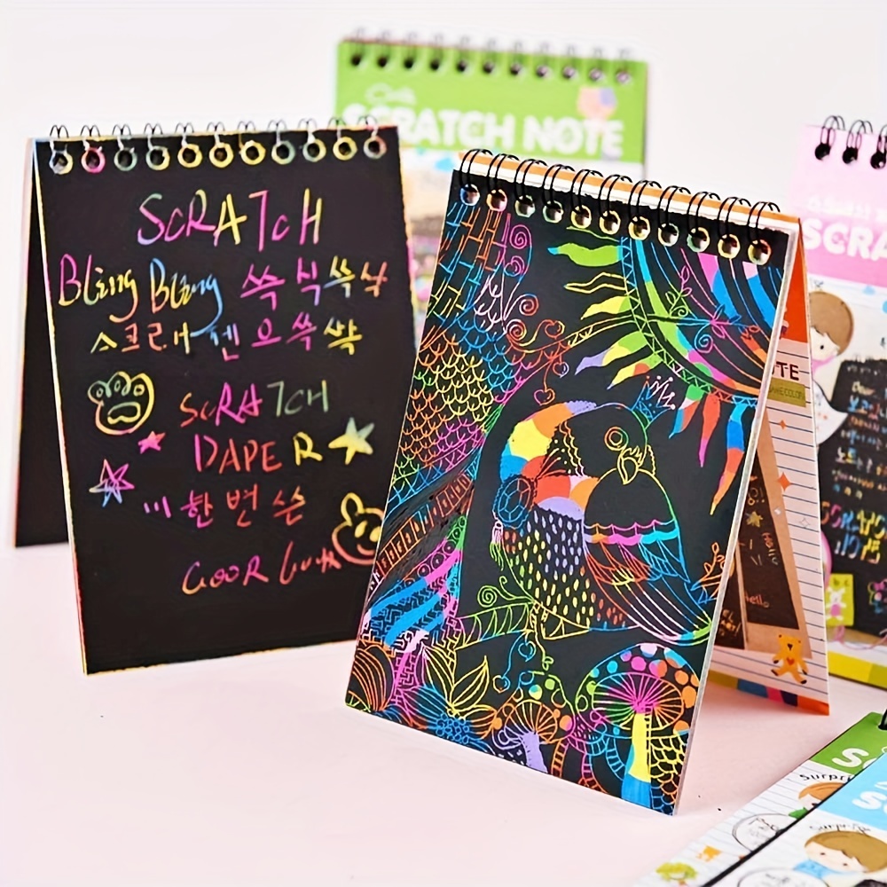  65Pcs Rainbow Scratch Paper for Kids, Magic Art Crafts