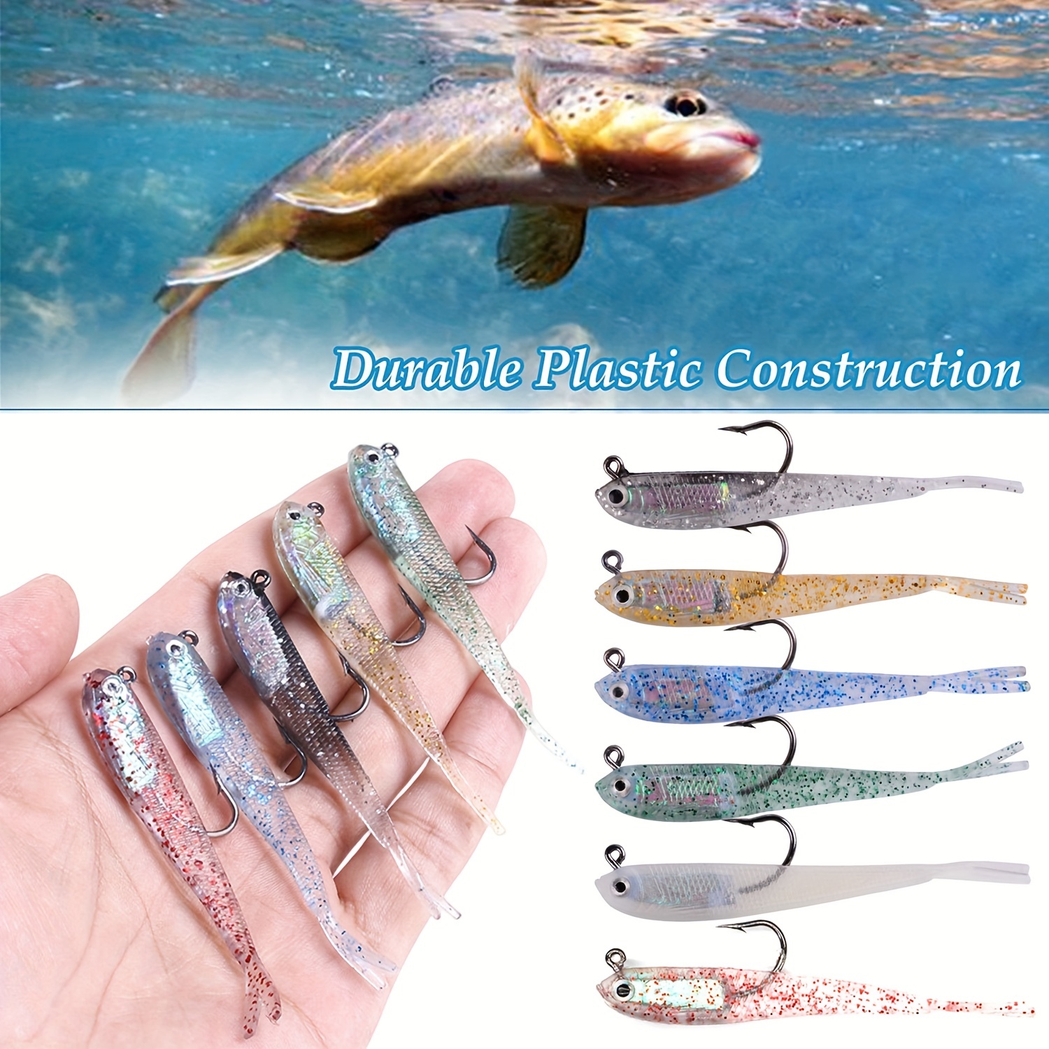 Bionic Swimming Lure Set Soft Tail Swimbaits Lead Jigs - Temu