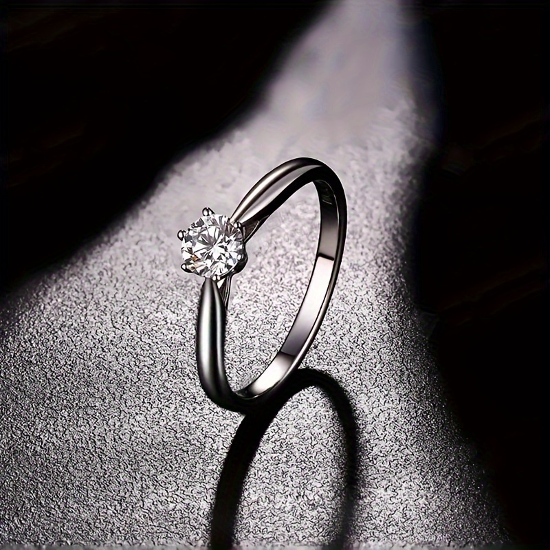 Women'S Classic Wedding Ring Forever Easy Six-Claw Synthetic Zirconia Fashion Single Stone Engagement Wedding Gift Ring Jewelry