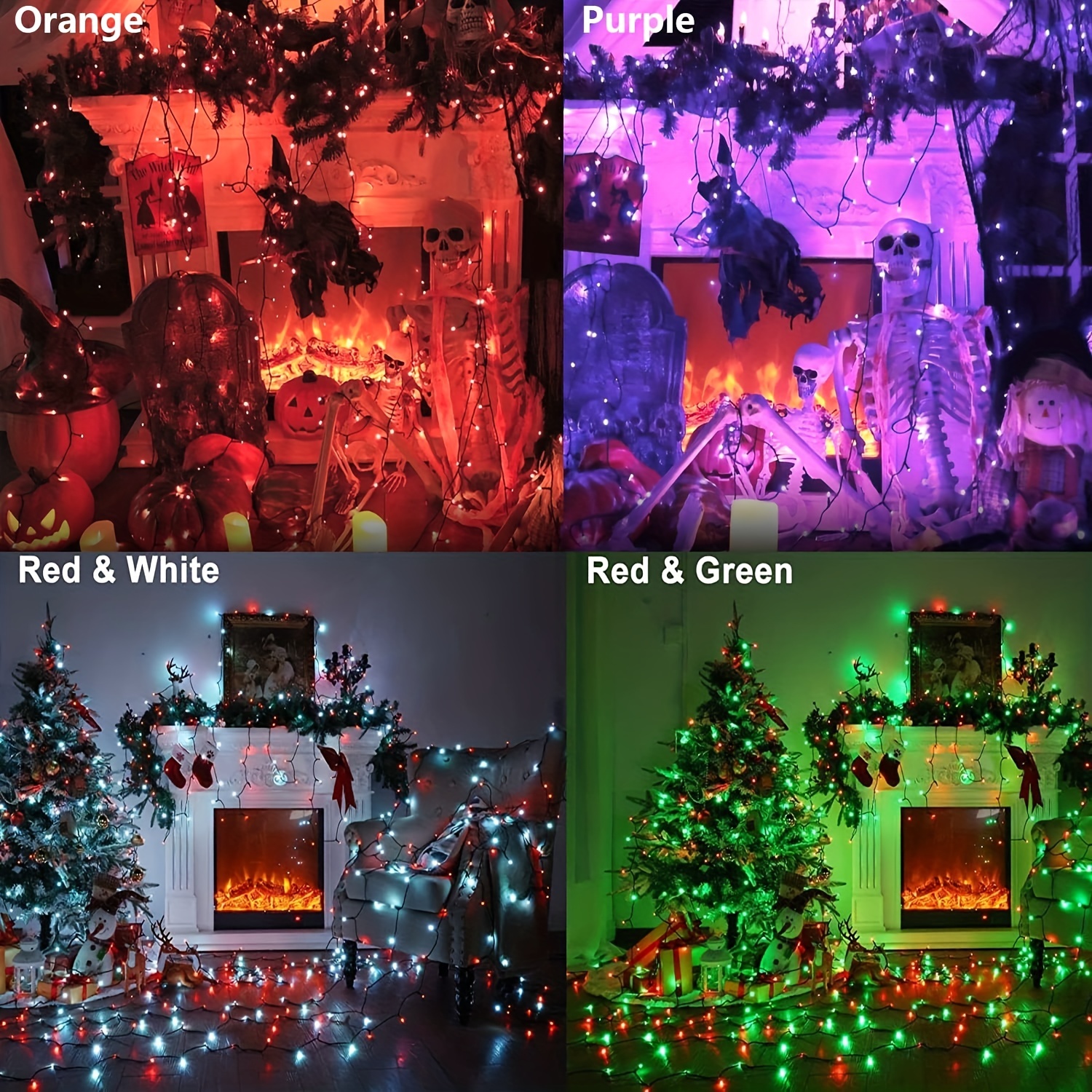 Rgb Color Changing Christmas Lights, 100 Led / 200led Rgb Xmas Tree Lights,  Halloween Lights With Remote Timer Fairy Twinkle Lights, Plug In Light,  Indoor Outdoor Xmas Wedding For Christmas, Home, Garden