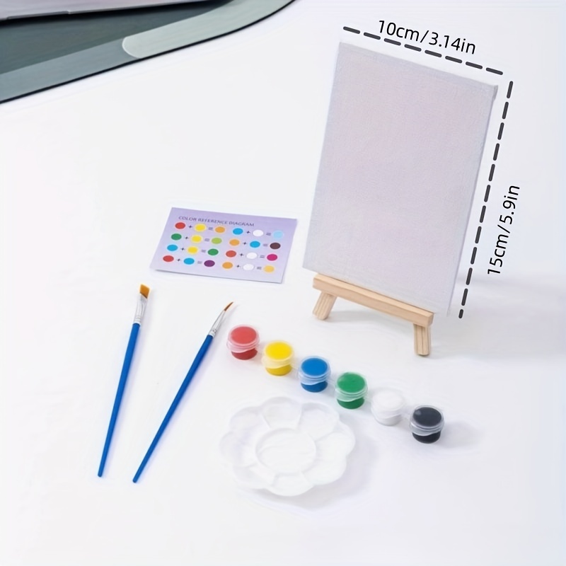 8 Sets Mini Canvas Painting Board Multifunctional Wooden Painting Stand  Suitable For Students Oil Painting Works School Special Painting Tools
