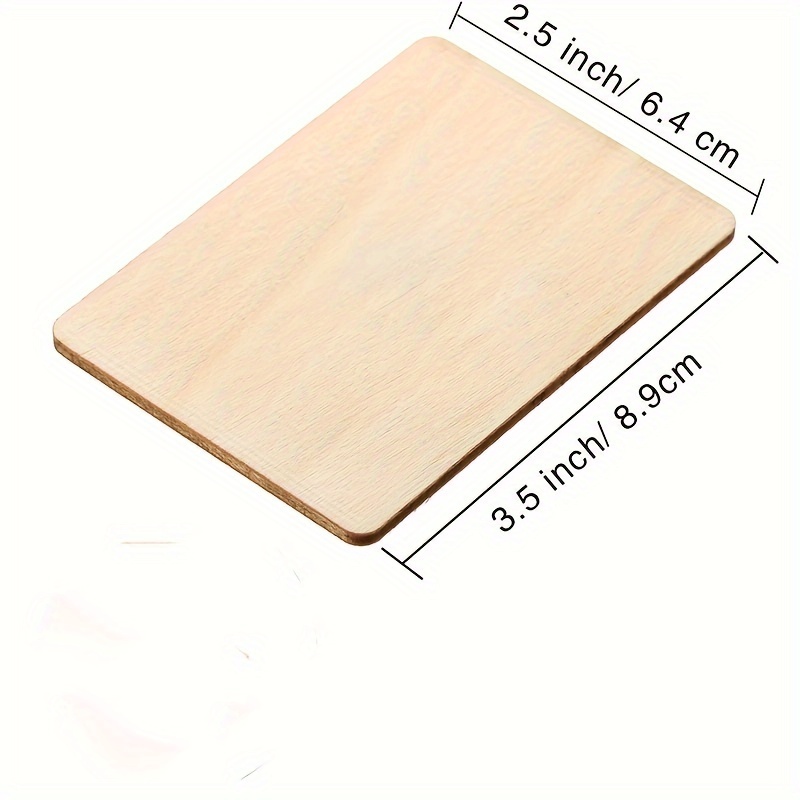 Wood Pieces Blank Wood Square Round Corner For - Temu