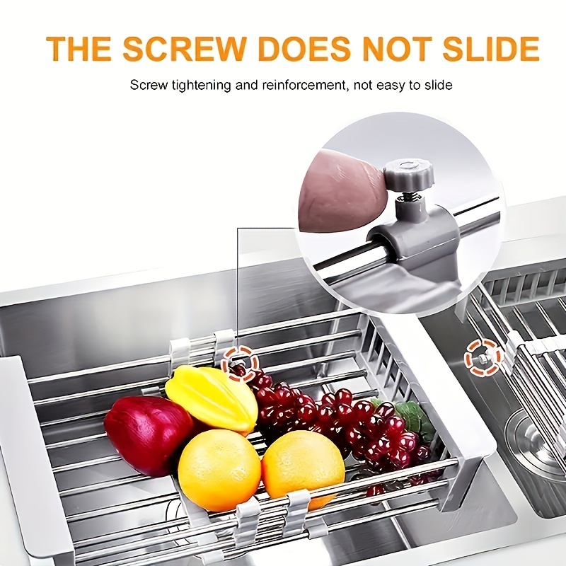 Tohuu Sink Drying Rack Stainless Steel Flexible Multipurpose Sink