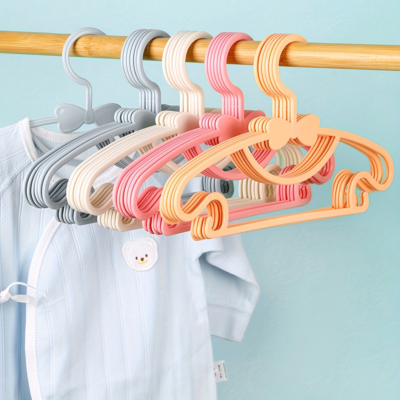 5pcs Children's Butterfly Shaped Plastic Hangers, Multifunctional,  Stretchable And Retractable Clothes Drying Rack, For Infant And Toddlers