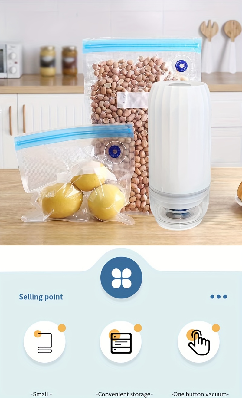 Compact & Convenient: Usb Wireless Vacuum Sealer For Household Preservation  & Storage - Temu
