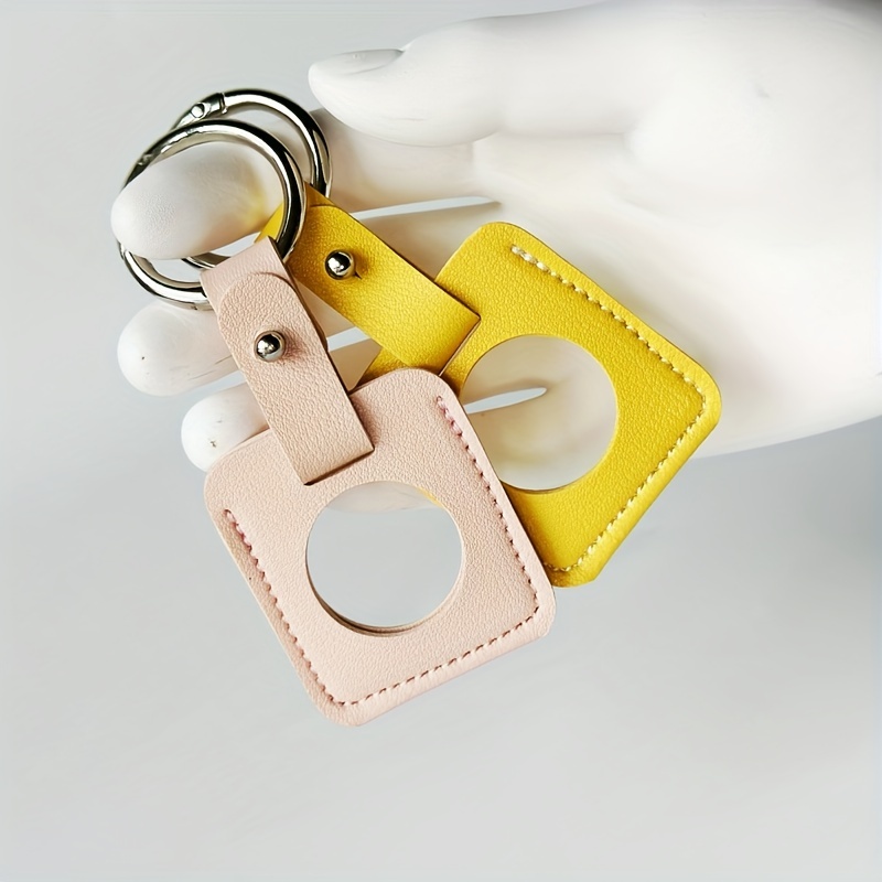 Holder Case for AirTags, PU Leather Keyring Case for Apple AirTag