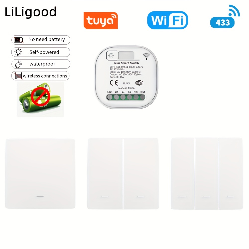 1pc Tuya Wifi Smart Switch Module, Gradateur Rideau, Smart Life
